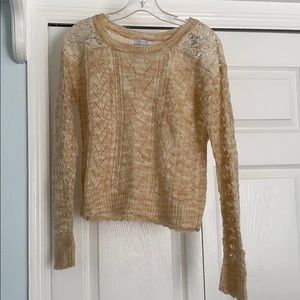 Lace shouldered sweater